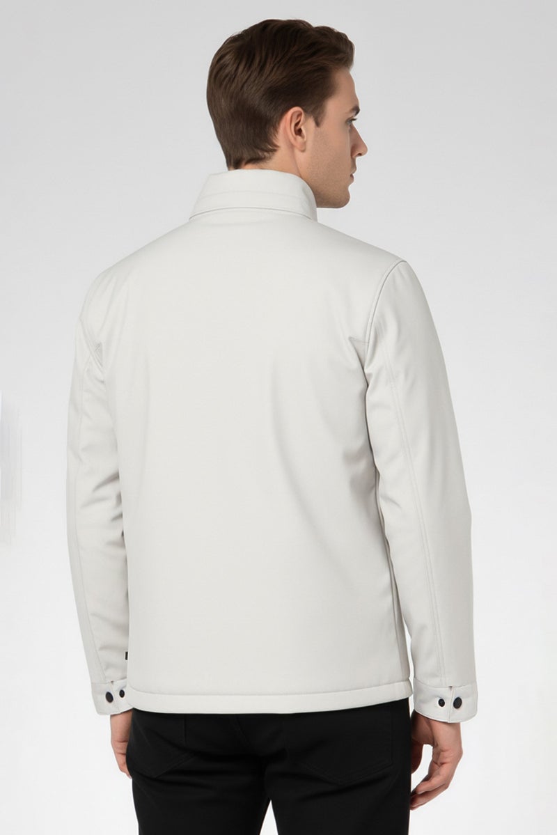 DKNY Men Solid Parka Jacket, Light Grey - Image 4